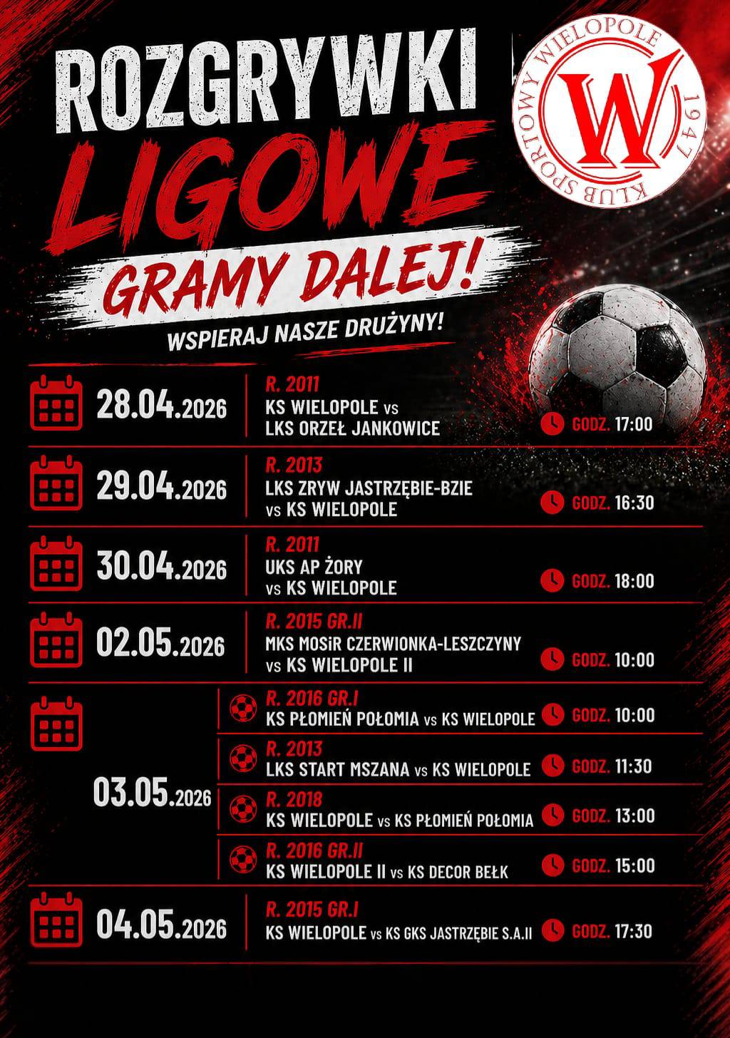 Mecze Ligowe II – od 28.04